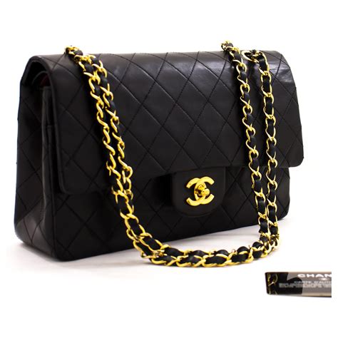 black chanel chain bag|black chanel leather shoulder bag.